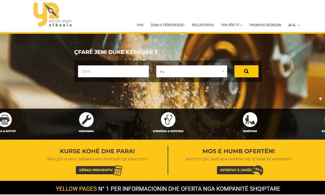 Është më e thjeshtë të promovosh biznesin me Platformën Yellow Pages